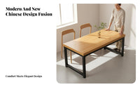 Dining Table and Chair Set Rectangular Kitchen Table Space Saving Dining Set Sturdy Metal Legs Easy Install Suitable for Families Homeowners Cafe Holiday Dinners