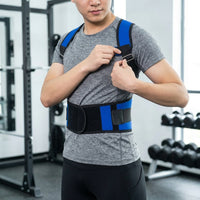 Back Support Belt Posture Corrector Back for Women, Breathable Orthopedic Belt made of Textile, Adjustable Back Strap 41 cm, Blue Back Straightener
