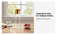 Heat and Cold Resistant Glass Pitcher with Cup Lid Safe Material Glass Carafe with Tumbler Lid Easy to Clean for Students, Bedroom