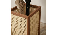 Rattan Umbrella Stand Wood-Toned Umbrella Storage Rack Basket-Like