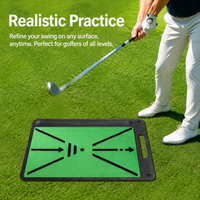 Putting Hitting Mat, 44x31x1.3cm Portable Swing Training Aid with Flocked Surface, Indoor & Outdoor Home Practice