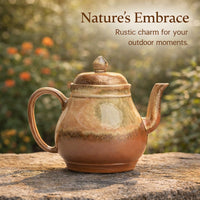 Wood Fired Ceramic Teapot, Light Luxury Retro Style