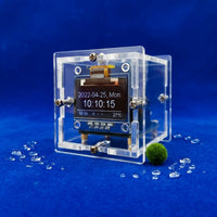 Temperature and Humidity Display WiFi Microcontroller WiFi Clock Automatic Time Sync Mini Weather Clock Kit DIY Weather Station Kit for Office