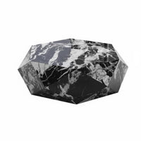 Faceted Pedestal Table Minimalist Design Living Room Furniture Modern Design Italian Inspired for Homeowners, Lounge Area