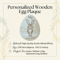 Easter Bunny Footprint Plaque Personalized Newborn Footprint Sign 3D Design Infant First Easter Sign for Infants, Grandparents, Photo Shoots