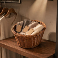 Rattan Design Basket Decorative Home Organization Lightweight for Bedroom