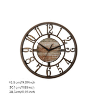Uncovered Frame Wall Clock Cutout Numerals Round Wall Clock Black