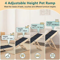 Dog Steps for Bed and Sofa with Portable Foldable Design, Wooden for Small Pets, Solid Wood Construction for Home Use