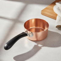 Single Handle Copper Pot Easy to Clean Small Copper Cooking Pot Anti-Scald Milk Pan for Induction Cooktop