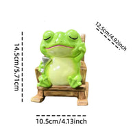 Frog Planter with Chair Resin Frog Planter Glossy for Desk, Shelf, Plant Lovers