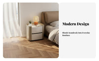 Single-Drawer Nightstand with Shelf Elegant Look Bedside Table for Home, partners