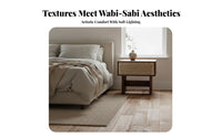 Woven-Front Cabinet Wabi-Sabi Design Bedside Table Boho Aesthetic for Study