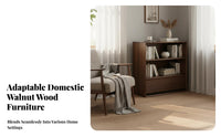 Low Cabinet with Sliding Doors Hardwood Wood Storage Cabinet Nordic Design Adaptable for Families, Living Room, Home Office