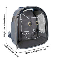 Transparent Pet Carrier Cat Backpack with PVC Panel, Breathable Pet Backpack for Hiking Walking, Double Hole Ventilation Dog Backpack Travel
