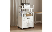 Rolling Storage Cabinet With Wheels Mobile Printer Simple Assembly Multi-Tier Printer Shelf for Study Room