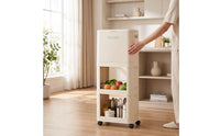 Space-Saving Kitchen Trash Bin with Wheels Slim Three-Layer Waste Bin Vertical Trash Can with 3 Compartments Removable for Apartment