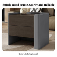 Single-Drawer Cabinet with Open Shelf Italian aesthetic Bedside Table for Homeowners
