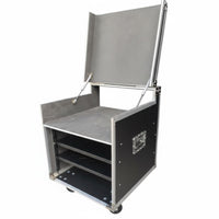 Wheeled Rackmount Transport Case Top-Loading Entry Wheeled Vibration-Damplifierening Mount Rack RobustDuty Secure Latches
