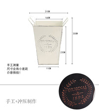 厂家批发方形复古原花铁桶多肉花器简约桌面收纳桶家居装饰铁艺