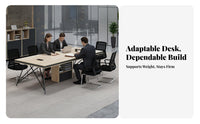 Mechanical aesthetic 6-Person Training Desk Nordic Aesthetic 6-8 Person Boardroom Table Modern Design Office Furniture Spacious work surface for Students, Business Professionals, group Leaders, Conference Room, Meeting Area