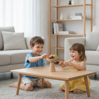 Fruit Bowl with Wood Base Stainless Steel Bowl with Pedestal Base Elevated for Dining Table