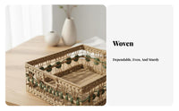 Woven Basket with Handles Handwoven Household Storage multi-functional for Bedroom