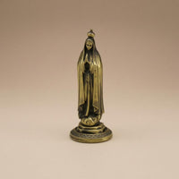 Tabletop Antique Metal Figurine Embossed Detailing Robed Figurine Small Ornate Base Statue for Desk, Office, Car