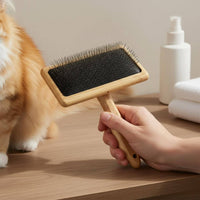 Beech Pet Brush Easy Grooming Wooden Peg Brush Skin Safe