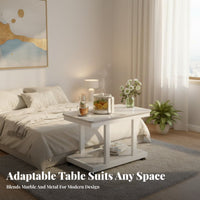 2-Tier Rolling Rolling Table With Wheels Side Table Easy to Assemble