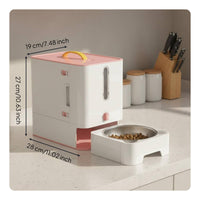 Feline Food Storage Dispenser Stainless Steel Bowl Portable Pet Dispenser
