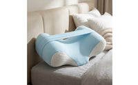 Contoured Memory Foam Pillow with Strap Adjustable Contour Memory Foam Pillow Orthopedic Slow-Rebound for Side Sleepers, Bed, Sofa
