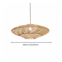 Rattan Pendant Lampshade Retro Design Woven Hanging Light Shade Rustic Elegance Boho Chandelier Shade for Dining Room
