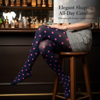 Vintage Polka Dot Velvet Jacquard Tights for Women, Anti-Snagging Pantyhose