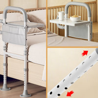 Bed Rail with Tabletop Padded Handrail Mobility Aid Non-Slip