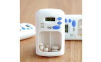 Electronic Tablet Box with Timer Portable Medication Organizer with Reminder Rectangular Tablet Organizer with Beeping Reminders for Travel