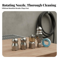 1/4 Inch Pipe Unclogging Spray Head Stainless Steel Drain Cleaner Head Stainless Steel Sewer Jetter Head