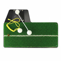 Realistic Turf Surface Golf Swing Practice Aid Gift Box Packaging Indoor Golf Hitting Practice Aid Real Contact Feel Swing Path Feedback Mat Sturdy Construction for Beginners, Home, Office