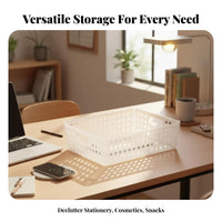 Clear Stackable container Adaptable Organizer Box Built-in Handles for residents