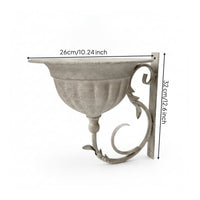 Metal Wall Planter Distressed Gray Wide Rim Wall-Mounted Planter for Fence