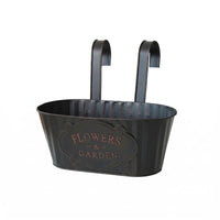 Oval Iron Planter Embossed Oval Hanging Planter Indoor and Outdoor Use