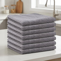 250 GSM Microfibre Cloth, 5-Pack Highly Absorbent Microfibre Towel, 30x30cm Soft Lint Plain Rags for Kitchen, Car and General Cleaning