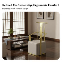 Oval &beverage-Serving Table with Handled Stools Minimalist Design Reception Furniture Sturdy Frame Heat Withstandant