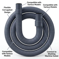 Washing Machine Drain Hose Extension, Thickened Flexible Hose for Universal Washing Machine Plumbing, with Clamp and Adapter, Laundry Room Setup