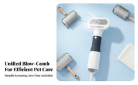 2-in-1 Pet Grooming Dryer Quick Dry 2-in-1 Pet Dryer Brush Adjustable Heat and Speed Dog Grooming Blower Brush