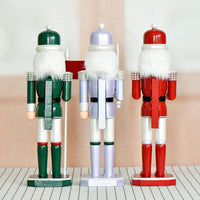 36cm Pearl Nutcracker Flag Bearer Drum Soldier Wooden Christmas Ornament