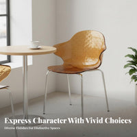 Transparent Patterned Shell Chair Modern Design Clear Plastic Chair for Office