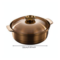 Induction Hot Pot Commercial Grade Stainless Steel Stew Pot Even Heating Stockpot with Lid for Restaurant