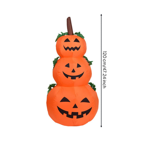 Halloween Inflatable Pumpkin Outdoor Stacked Pumpkins Jack-O'-Lantern Yard Decoration Seasonal Pumpkin Stack Festive for Lawn