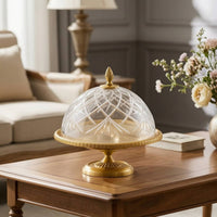Cake Stand with Glass Dome Lid Decorative Cake Stand with Dome Lid Multipurpose