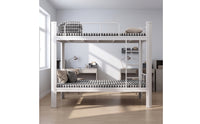 Space-Saving Bunk Bed Frame with Ladder Heavy Duty Metal Bunk Bed Sturdy Furniture Sturdy for Students, Kids, Shared Bedroom, Dorm Room, Student Housing